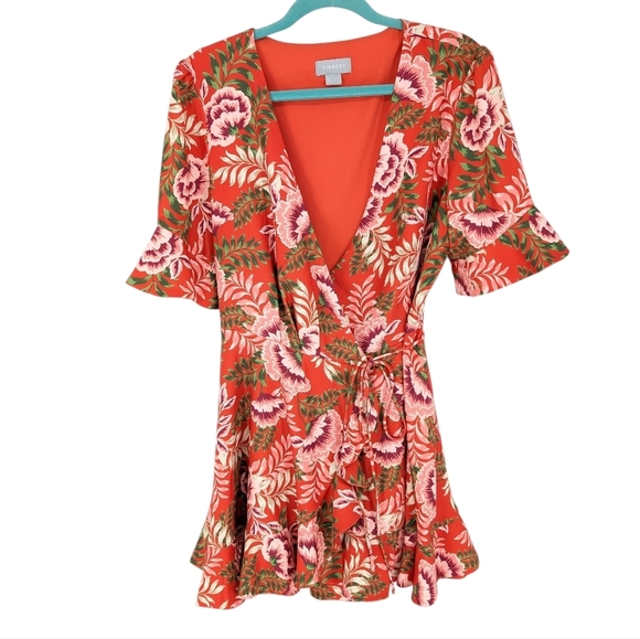 Finders Keepers Songbird Floral Ruffle Wrap Dress - Picture 3 of 6